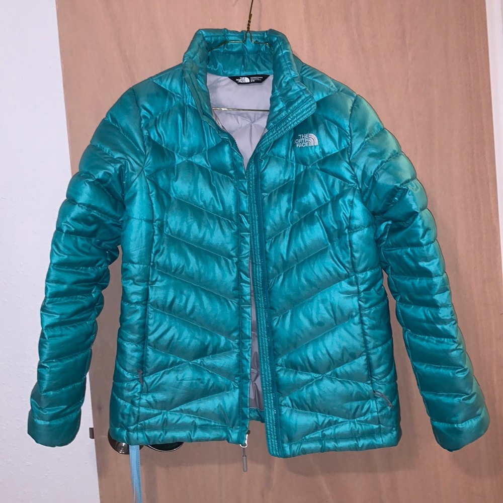 North Face insulated puffer jacket. North Face “flare down”zip up